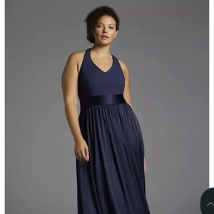 Navy Blue White By Vera Wang Bridesmaid Dress- Worn Once
